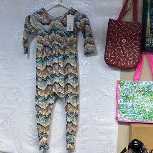 Wild Woven Kind thing Tencel Embroidered Mountain twiggy romper